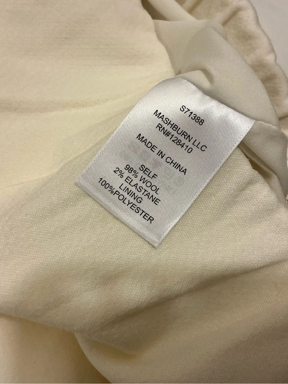 ANN MASHBURN Cream Textured Two-Piece Set wool blend - Picture 10 of 10